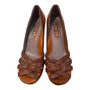Taryn by Taryn Rose Leather Platform Wedge Shoe - Brown Size 9